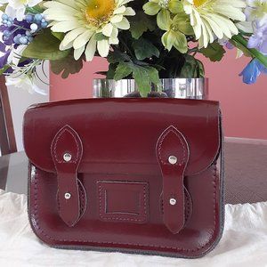 Cambridge Satchel Bag Tiny Patent Leather Oxblood